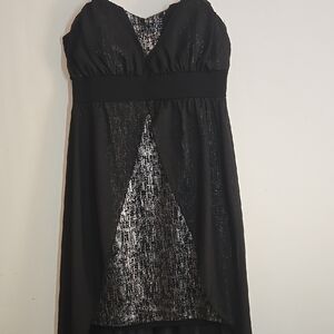 Black Ruched Sweetheart Babydoll Dress